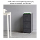 Organizer Office Supplies 5 Drawer Wooden Office Cabinet File Storage Cabinet with Lock Floor Stand Wheel Design Movable