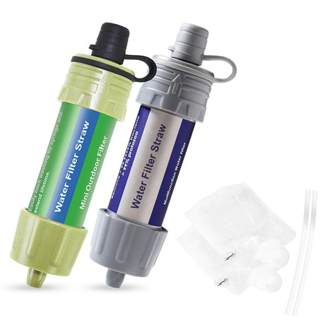 Outdoor Water Filter Straw Water Filtration System Emergency Water Drinking Purifier Sucker Travel Camping Hiking Survival Tools