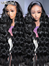 Melodie 13x6 HD Lace Frontal Wig Water Body Wave 13X4 Front Human Hair Wigs Glueless 5X5 Closure 32 Inches 250 Density For Women