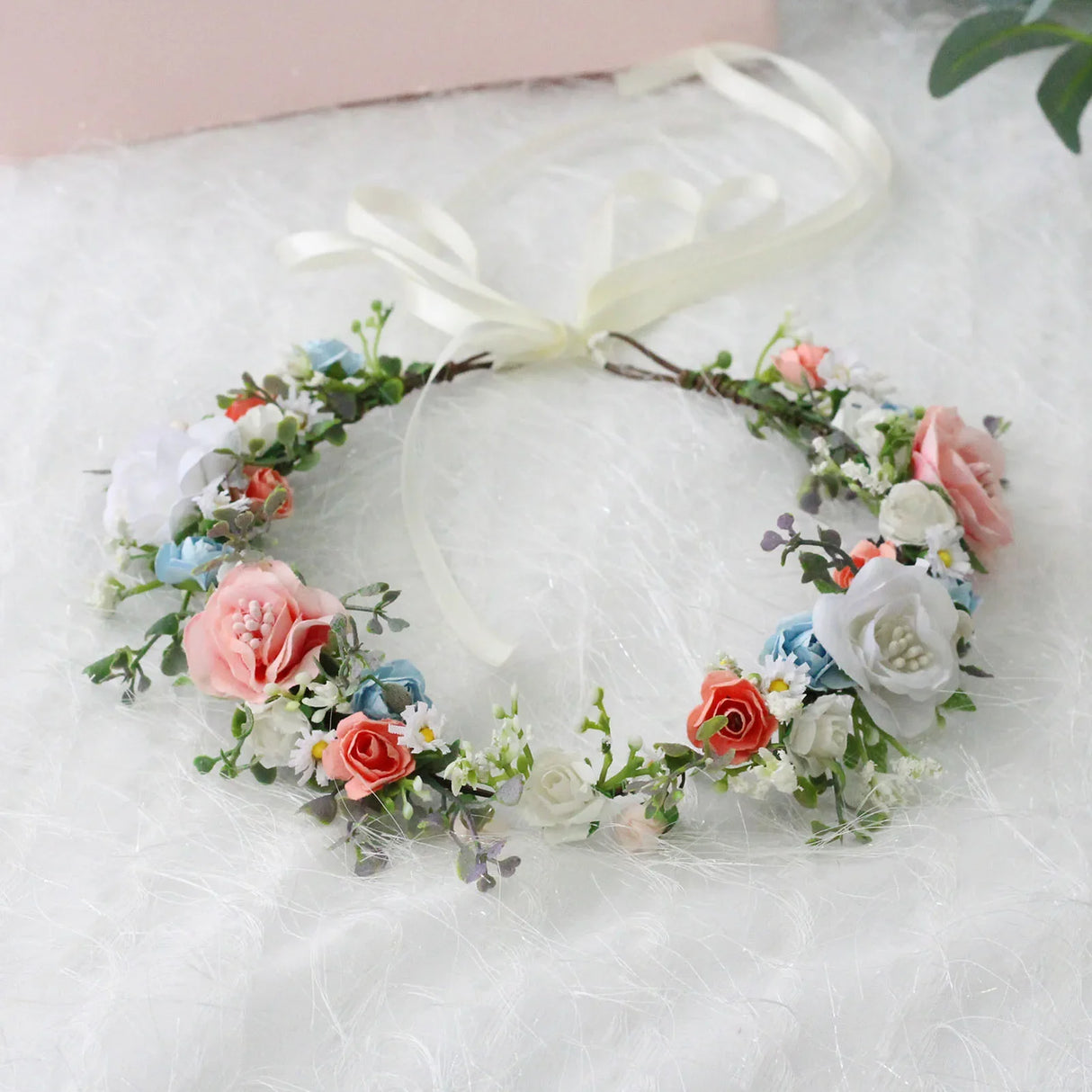 Boho Style Flower Headbands for Women Girls Floral Garland Wreath Tiaras Wedding Crown Hair Accessories Headpieces Jewelry Gifts