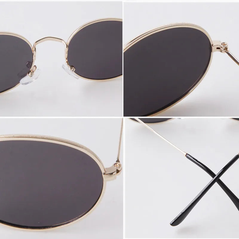 2022 New Polarized Men's Sunglasses Fashion Metal Oval Small Frame Shades Glasses Vintage Trend Punk  All-Match Sun glasses  MEN