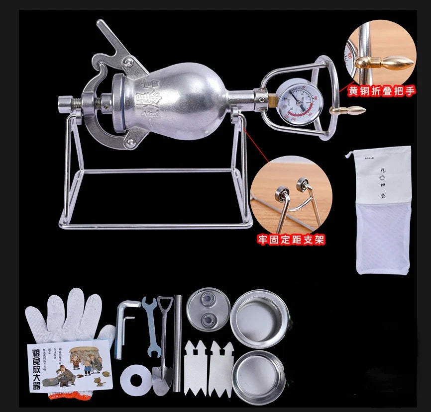 230/280ml Hand Popcorn Machine Open Firing Popcorn Puffing Machine Stainless Steel Mini Popper Popcorn Maker Open Firing