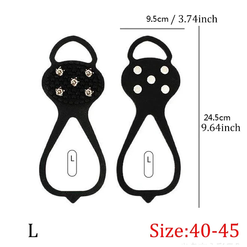 2pcs Ice Claw Outdoor Snow Anti Slip Shoes Cover Spikes Grips Crampon Cleats Shoe Nail Mountaineering Ski Equipment Boots Covers