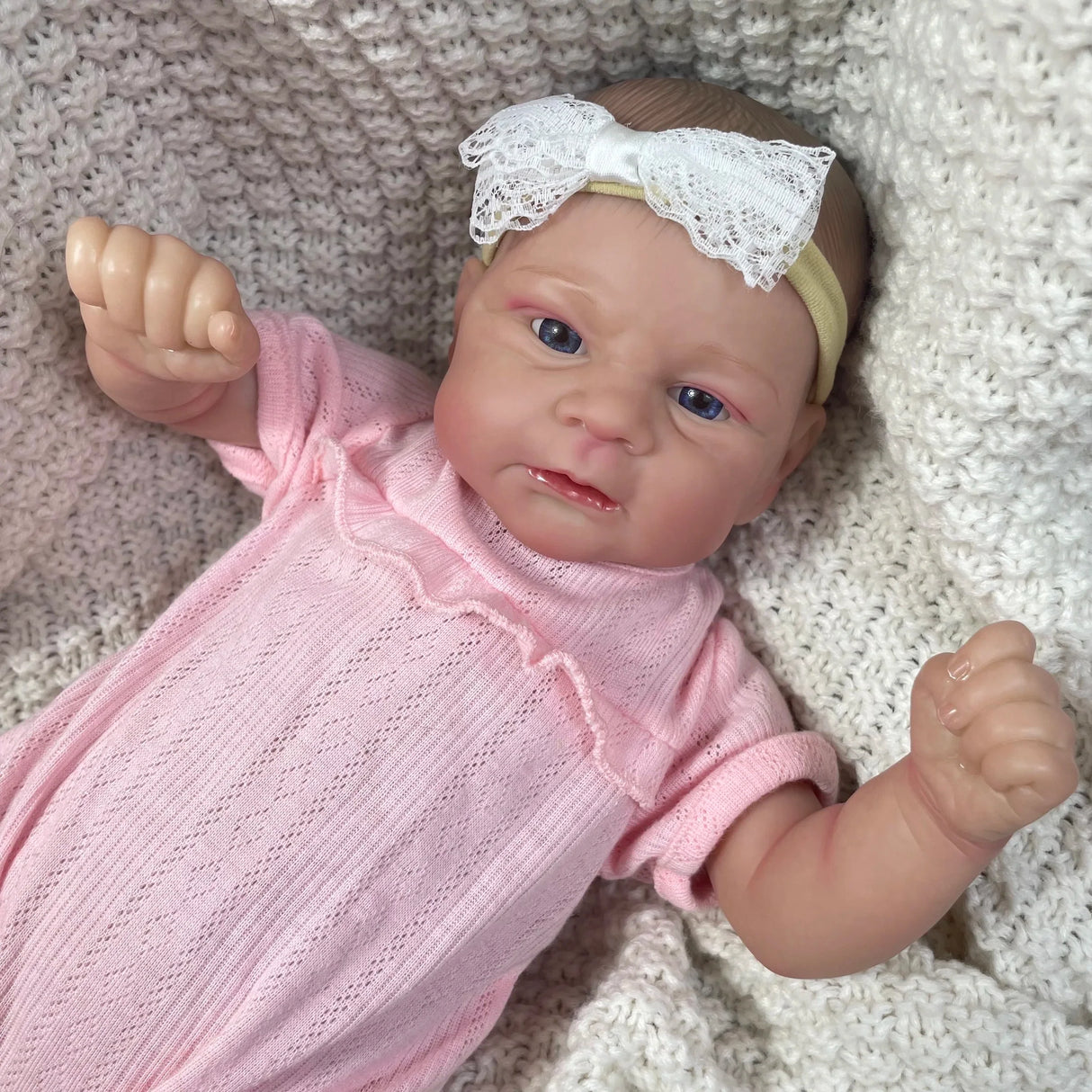 17Inch Painted Reborn Baby Doll Elijah Lifelike Newborn Doll Handmade Painted Hair 3D Skin Tone Visible Veins Gift For Girls