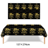 30th 40th Birthday Black Gold Men Women Party Supplies Plates Decoration Disposable Paper Tableware Cups Napkins Vintage Party