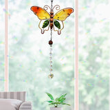 Outdoor Hanging Wind Chimes Suncatchers Crystal Prism Ball Butterfly Hummingbird Design Pendants Ornament Home Garden Decoration