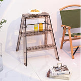 Nordic Light Luxury Ladder chair Folding High Stools Kitchen Transparent Acrylic Step Stools Ladder Non-slip Pedal 3 Step Ladder