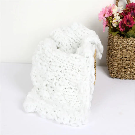 Newborn Photography Props Article Wool Blanket Baby Accessories For Knitted Wrap Shooting Outfit Session Months Birth Clothes