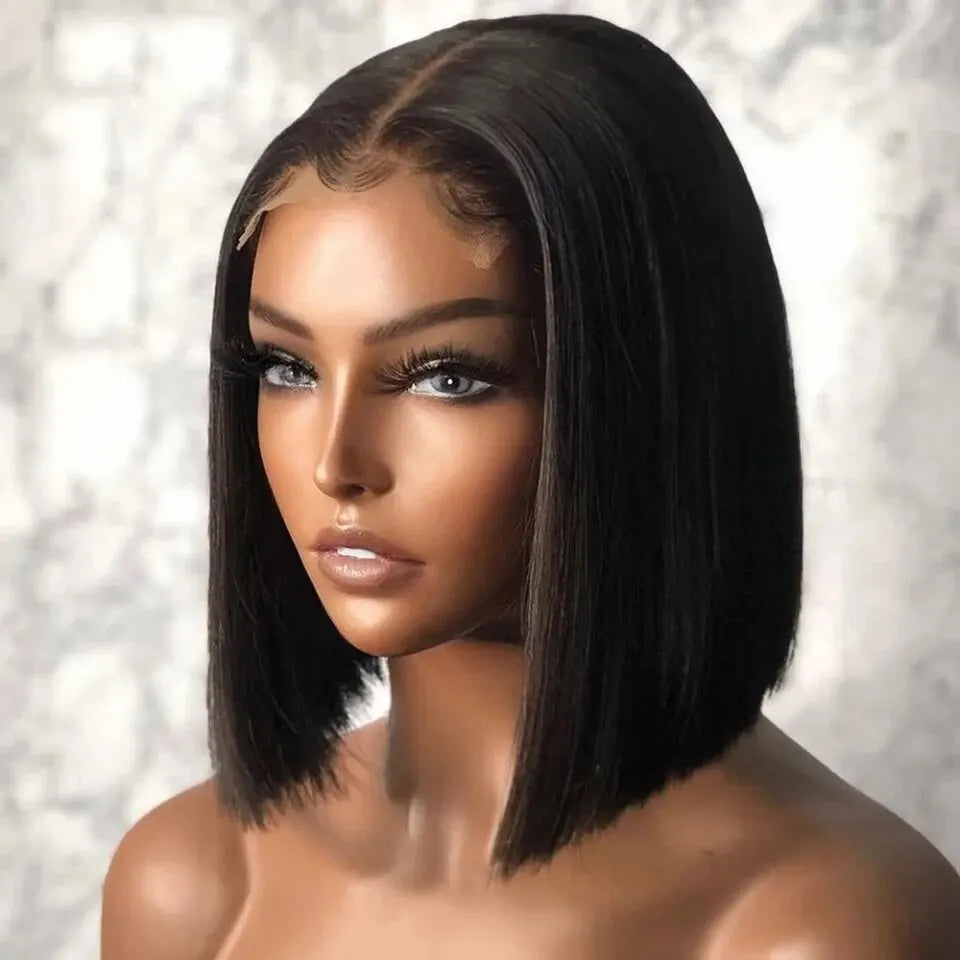 Wear Go Glueless Human Hair Wig Bob Short Straight 4x4 Lace Closure Bob Wig Pre Cut HD Transparent Human Wigs Ready to Go