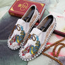 Old Beijing Cloth Shoes Embroidery Flower Social Guy Male Moccasin-Gommino Student Casual Shoes Fashion National Chinese Style