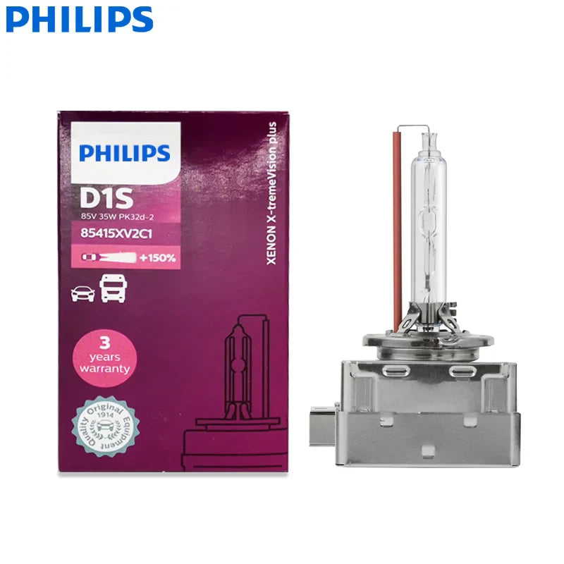 Philips XENON D1S D2S D3S X-treme Vision Plus Gen2 4800K +150% Bright White HID Car Original Lamp Germany Auto Light XV2, 1x