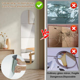 4PCs 3D Mirror Wall Stickers Self-adhesive Mirror Stickers Thicken 2mm Flexible DIY Art Acrylic Mirror Living Room Decoration