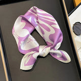 53cm Real Silk Nature Scarf Women Neckerchief Foulard Bandana Small Hairbands Fashion Floral Neck Ties for Office Lady 2023 New