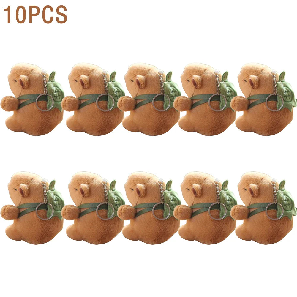 1-20PCS Cartoon Capybara Pendant Plush Toy Doll Bag Hanging Ornament Cute Kapila Keychain Doll Desktop Doll Ornament Car Pendant