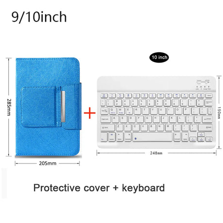 Universal Wireless Bluetooth Keyboard with Leather Case Stand Cover for iPad 7 8 Inch 9 10 Inch Tablet for iOS Android Windows