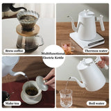 220V Thermostatic Coffee Pot Gooseneck Electric Espresso Pots Household Hand Flush Smart Electric Kettle Coffeeware Teaware