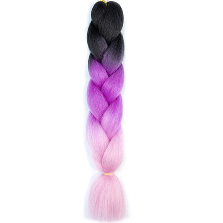 AZQUEEN 24 Inch Jumbo Box Braids Extensions Synthetic Braiding Hair DIY Hair Braids For Children Pink Purple Yellow Gray