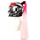 New 24" Punk Style Motorcycle Helmet Braids Bike Gradient Ramp Twist Sucker Removable Braid Pigtail Ponytail Motocross Racing