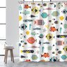 Colorful Tropical Fish Shower Curtains Ocean Animals Kids Bath Curtain Polyester Fabric Waterproof Bathroom Decor Set with Hooks