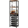 Homeiju Wine Rack Freestanding Floor, Bar Cabinet for Liquor and Glasses, 4-Tier bar Cabinet with Tabletop, Glass Holder