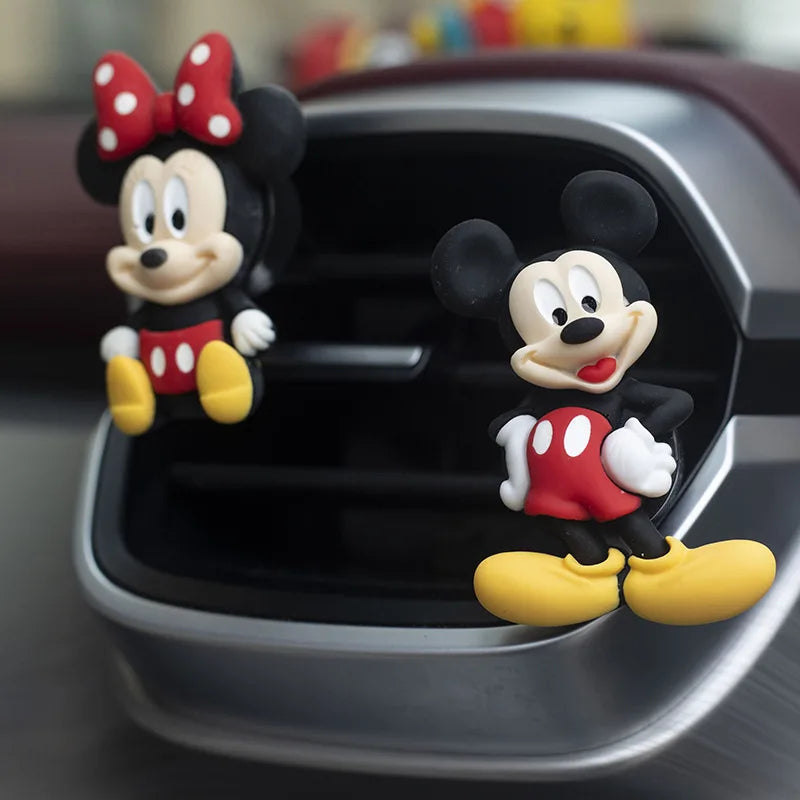 Disney Anime Figure Mickey Minnie Mouse Cartoon Donald Ornament Bear Car Air Outlet Vent Perfume Air Freshener Decor Accessories