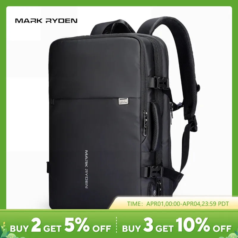 MARK RYDEN Large Travel Backpack Men Multi-functional 39L Expandable Airline Approved 17.3inch Laptop Backpack Ykk Zipper