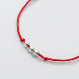 La Monada 14-20cm Frosted Bead Red Thread For Hand 925 Sterling Silver Bracelet For Women Rope Red Thread Bracelets Silver 925