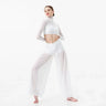 Dance Suit Women Elegant Classical Modern Contemporary Lyrical Dance  Practice Mesh Tops Pants Suit Ballet Performance Wear