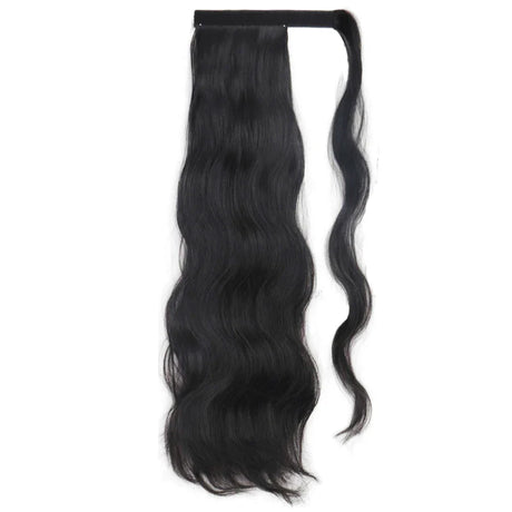 Synthetic Ponytail Hair Extension Natural Hairpiece Clip In Wrap Around Pony Heat Resistant Black Burgundy Hairstyle