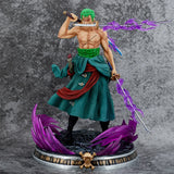 One Piece Figure 21cm Roronoa Zoro Double Headed Three-Knife Fighting Skill Anime Action Model Decorations PVC Toy Birthday Gift