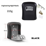 Key Safe Box Weatherproof 4 Digit Combination Outdoor Key Security Storage Case Key Lock Box Wall Mounted Aluminum Alloy Plastic