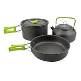 Camping Cookware Set Aluminum 2-8 Person Portable Outdoor Tableware Cookset Cooking Kit Pan Bowl Kettle Pot Hiking BBQ Picnic