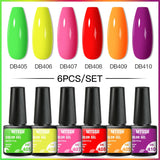 6Pcs Metallic Gel Nail Polish Set Mirror Metal Color Gel Polish Semi Permanent Varnish Soak Off UV LED Gel Nail Art Manicure