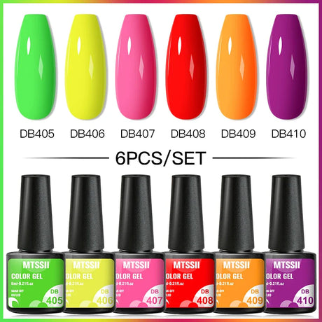 6Pcs Metallic Gel Nail Polish Set Mirror Metal Color Gel Polish Semi Permanent Varnish Soak Off UV LED Gel Nail Art Manicure