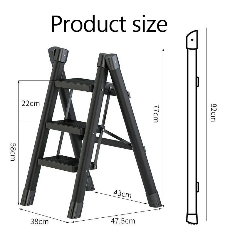 Multifunctional Folding Ladder Foldable House Ladder Protable Ladder Stable Structure Step Stool Storage Shelf For Home