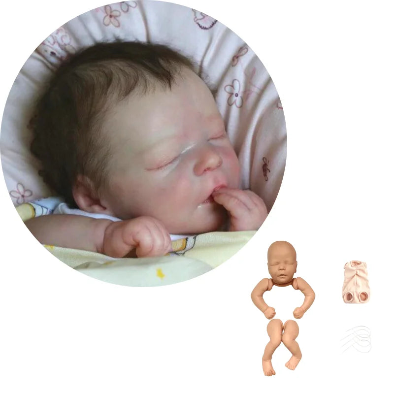 17Inch Unpainted Reborn Baby Doll Kit Unfinished Unassembled Doll Parts With Cloth Body Doll Accessories