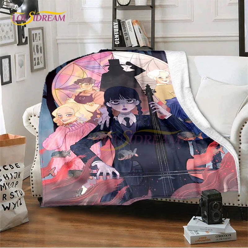 Wednesday Addams Series Throw Blanket Horror Soft Blankets for Beds Home Decor Bedding Cover picnic blanket