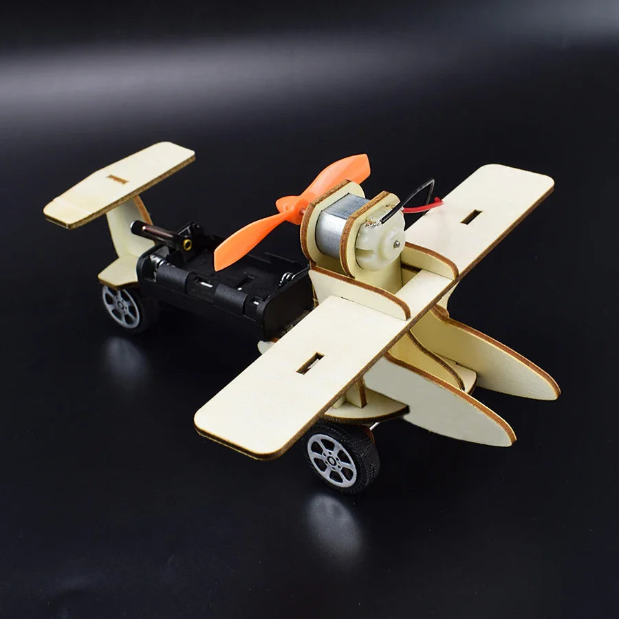 Gliding Aircraft Technology Science Toys DIY Experiment Electric Kit Warhawk Glider Kids Toys Stimulate Creativity Wooden Model