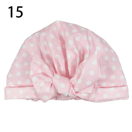 Waterproof Cap Elastic Bow Nightcap For Women Satin Shower Hair Bonnet Sleeping Cap Spa Bathing Hair Accessory Bathroom Product