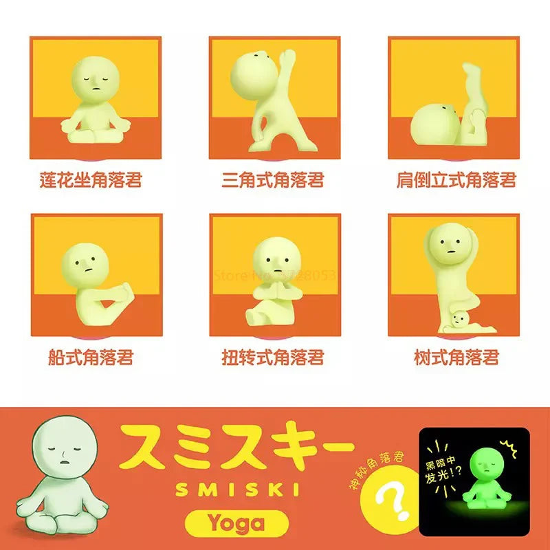 SMISKI Multiple Series Noctilucent Green Doll Blind Mystery Box Action Figures Decoration Desktop Model Toy For Surprise Gift