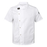 Unisex Chef Jacket Short Sleeve Restaurant Waiter Uniform Kitchen Cook Chef Shirt with Pocket Canteen Cake Shop Cafe Costumes