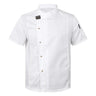 Unisex Chef Jacket Short Sleeve Restaurant Waiter Uniform Kitchen Cook Chef Shirt with Pocket Canteen Cake Shop Cafe Costumes