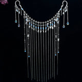 Antique Chinese Style Face Curtain Hanfu Hair Accessories Girl Long Tassel Beaded Step Shake Ears Hanging Party Headband Jewelry