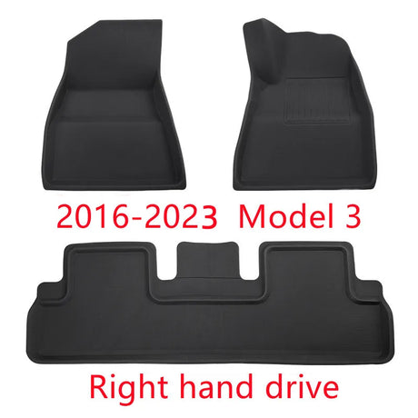 For Tesla Model 3 Y car waterproof non-slip floor mat TPE XPE modified car accessories 3Pc/Set Fully surrounded special foot pad