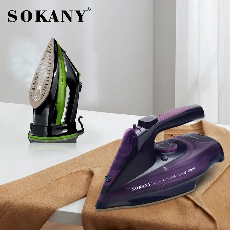 Houselin Non-Stick Soleplate Steam Iron for Clothes, 2400 Watts Ironing, Fabric Steamer, Garment Steamer, Powerful Steam