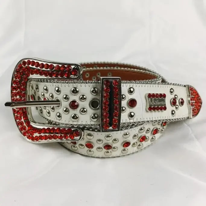 Rhinestone Belts for Women Luxury Diamond Strap Cowgirl Cowboy Bling Crystal Pin Buckle Studded Mens Belts