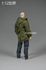 Romankey 1/12 Mid Length Military Coat Windbreak Adjustable Drawstring Laser Colorful Jacket Fit 6" Soldier Action Figure Model