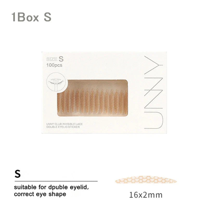 UNNY Eyelid Tape Sticker Invisible Double Fold Eyelid Lace Paste Clear Beige Stripe Self-adhesive Eye Tape Skin Care Tools