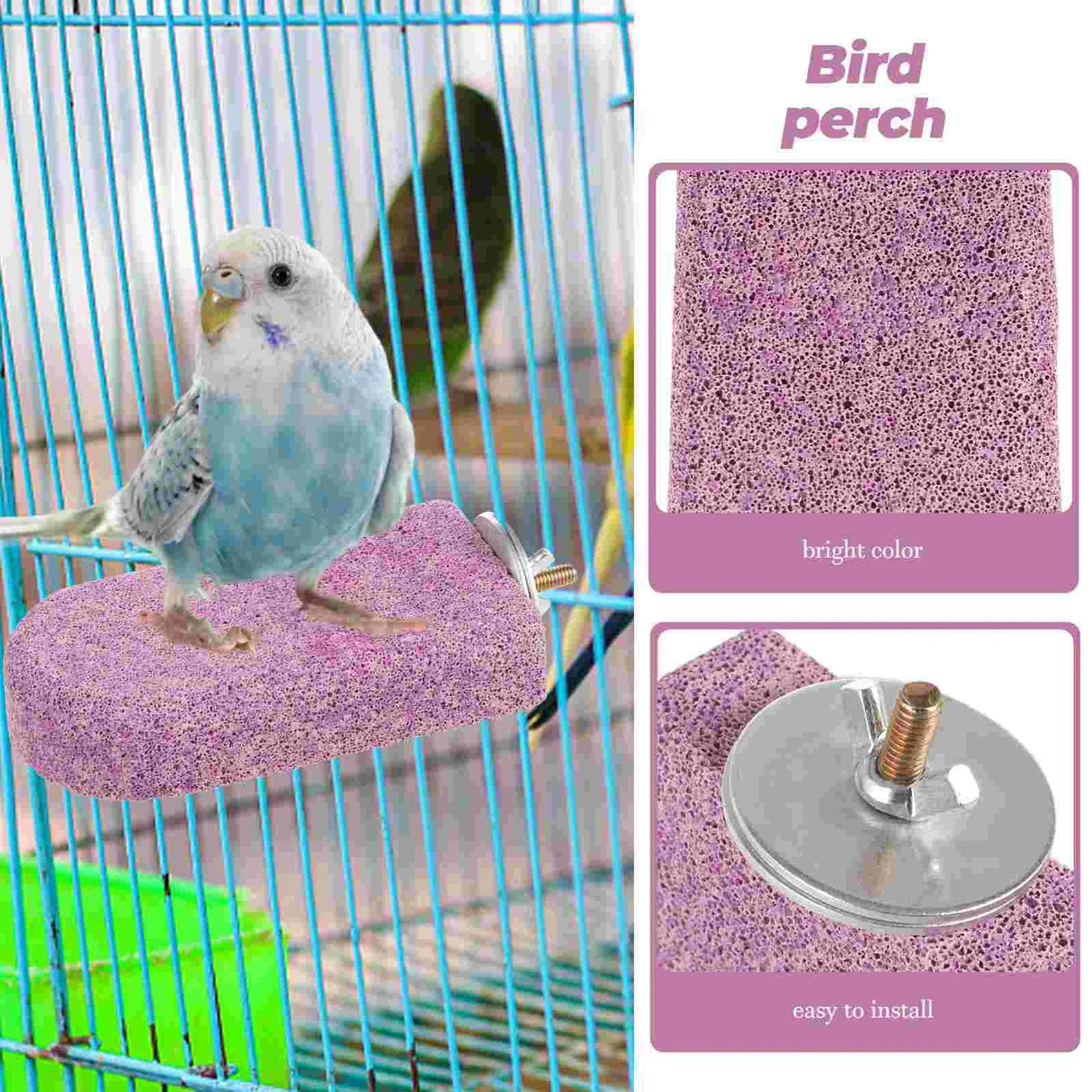 Hamster Teething Station Bird Parrot Perch Stand Perches Accessories Chinchilla Toys Molar for Cages Calcium Stone