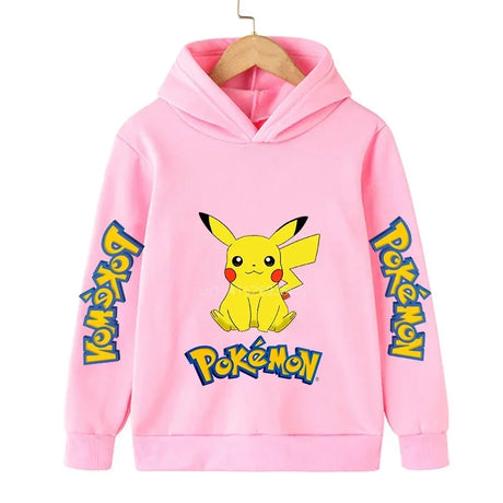 Pokemon Children Costume Spring Boy Hoodie Kids Clothes Funny Pikachu Pokemons Hoodies for Teen Girls 2-12y Baby Boys Sweatshirt